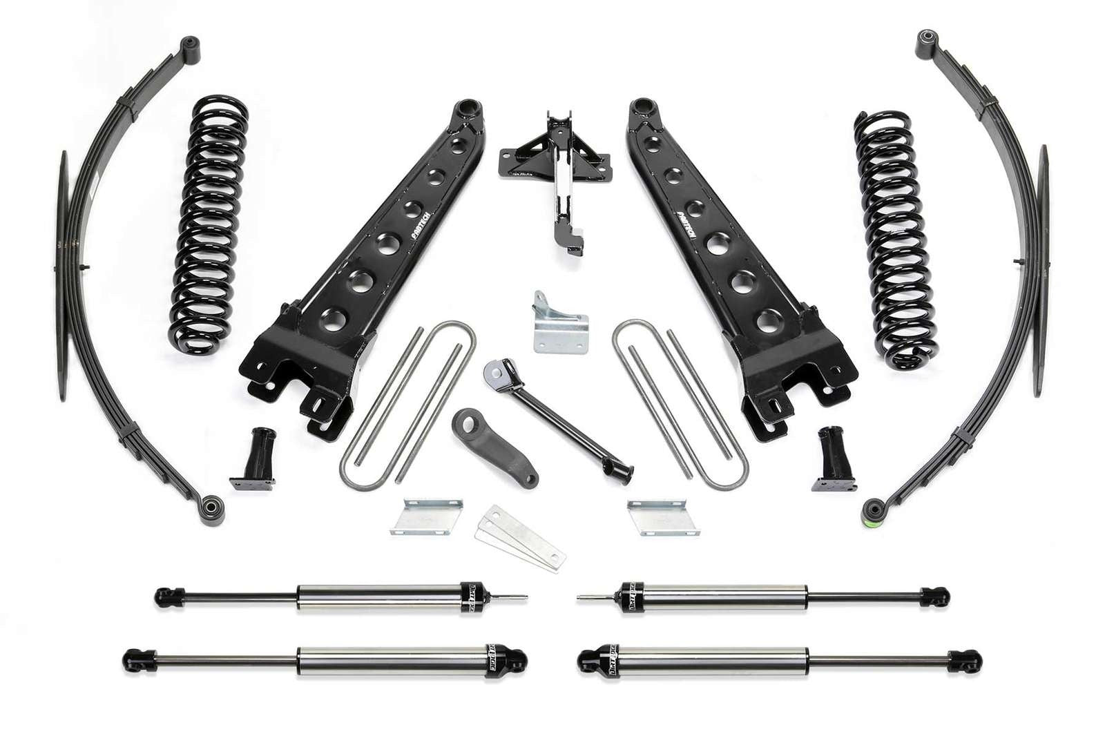 Fabtech 8" Radius Arm System w/Dirt Logic Shocks Kit for 2008-2016 Ford F250 Super Duty 4WD w/8.0" lift