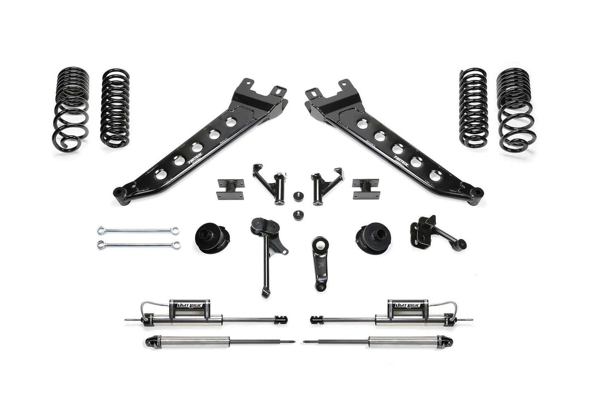 Fabtech 5" Radius Arm System w/Coil Springs & Dirt Logic Shocks Kit for 2010-2018 Ram 2500 4WD w/5" lift