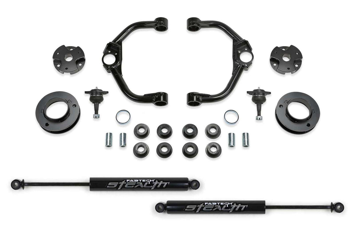 Fabtech 3" Ball Joint UCA Lift Kit w/Rear Stealth Shocks for 2019-2024 Ram 1500 4WD RWD w/3" lift