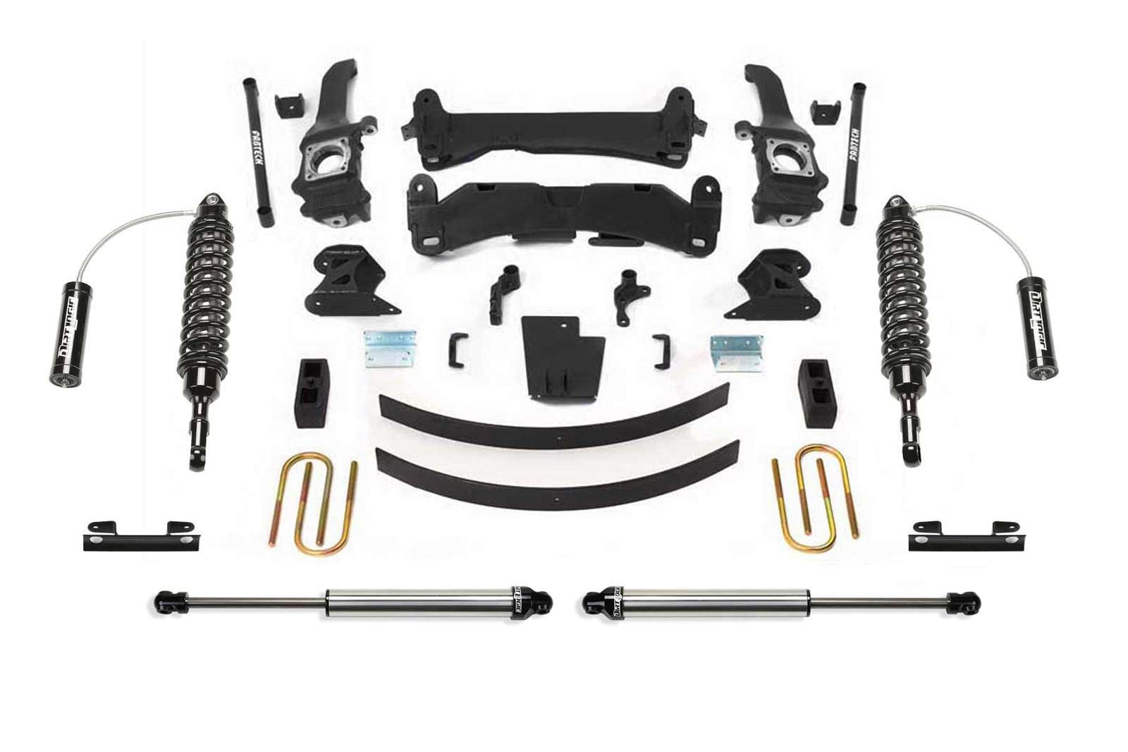 Fabtech 6" Performance System w/Front Dirt Logic 2.5 Coilovers w/Reservoir & Rear 2.25 Shocks Kit for 2005-2015 Toyota Tacoma 4WD RWD w/6" lift 6-Lug