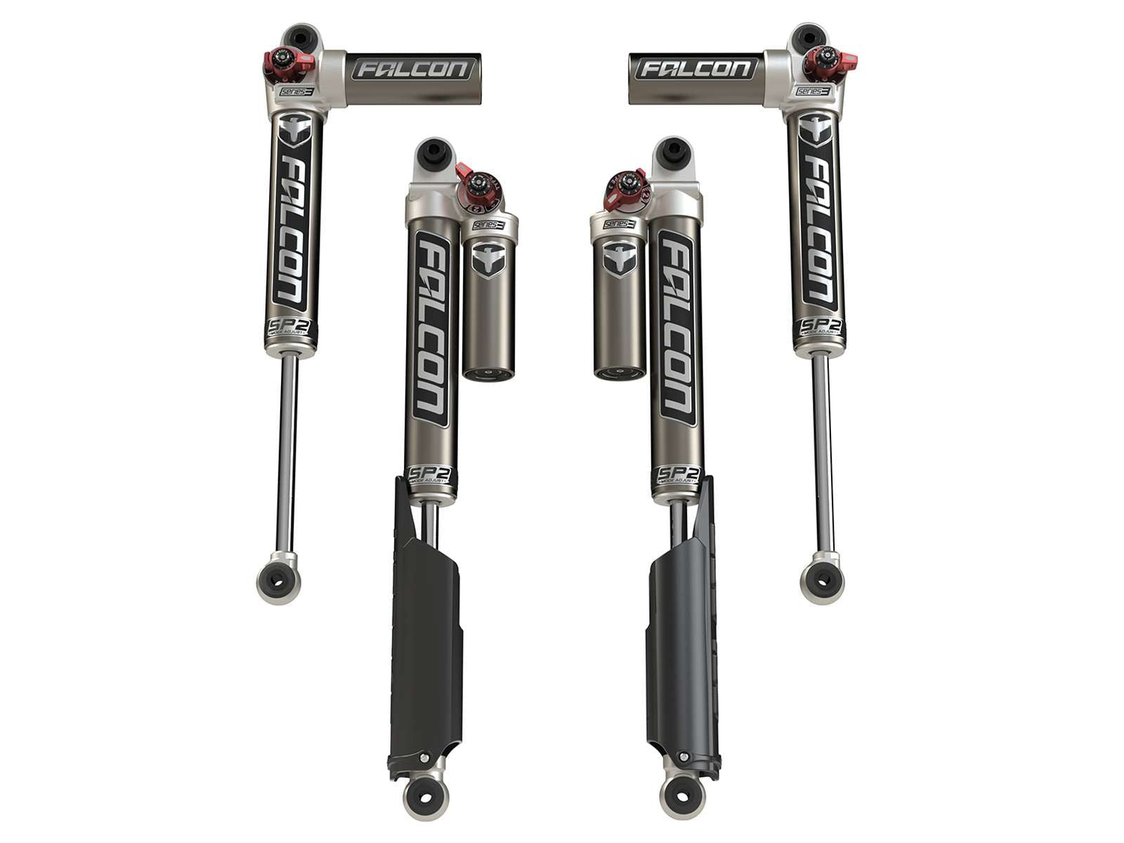 Teraflex Falcon SP2 3.3 Fast Adjust Piggyback Shocks Set for 2007-2018 Jeep Wrangler JK 4WD