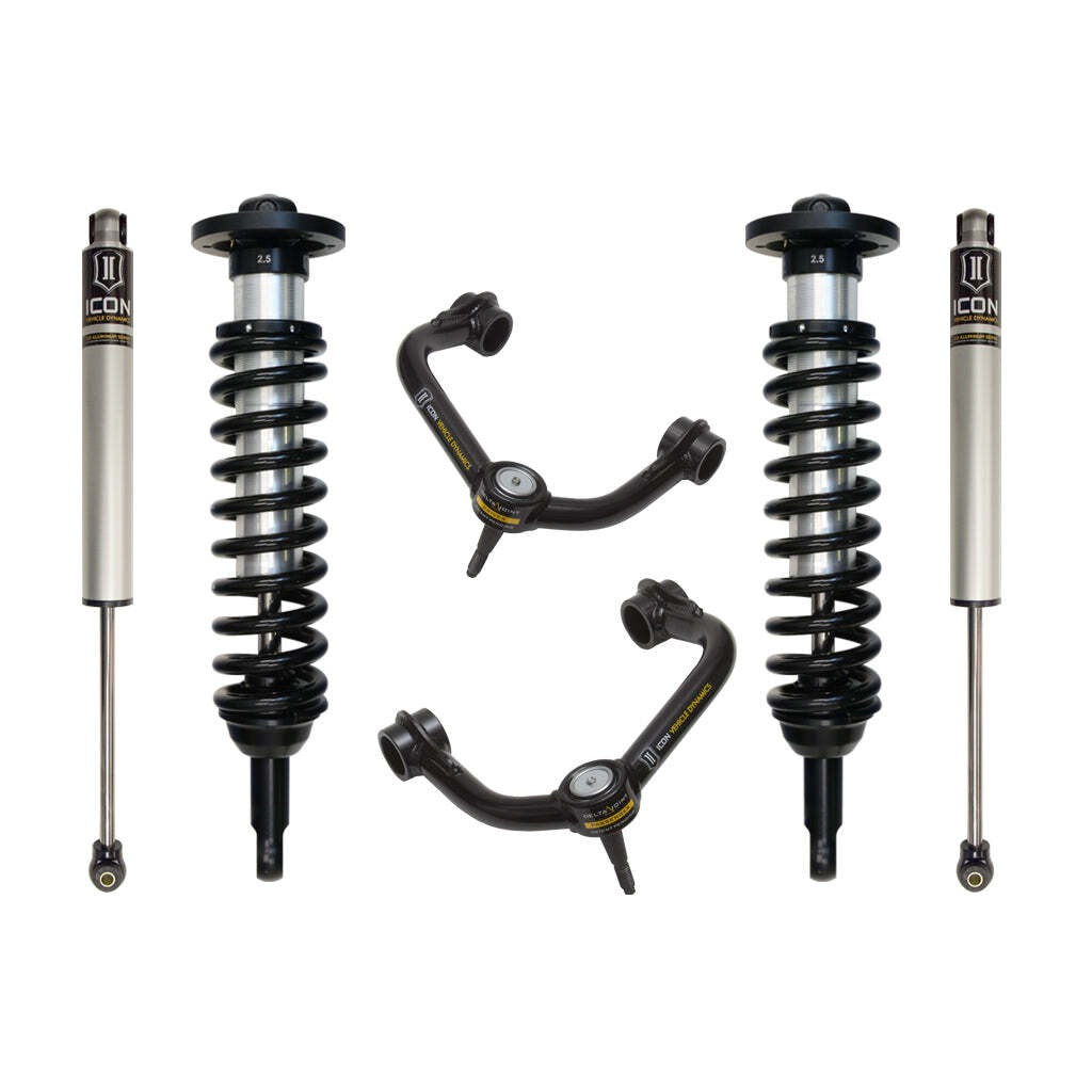ICON K93002T Stage 2 Suspension System Tubular UCA Ford F150 4WD 0-2.63" Lift