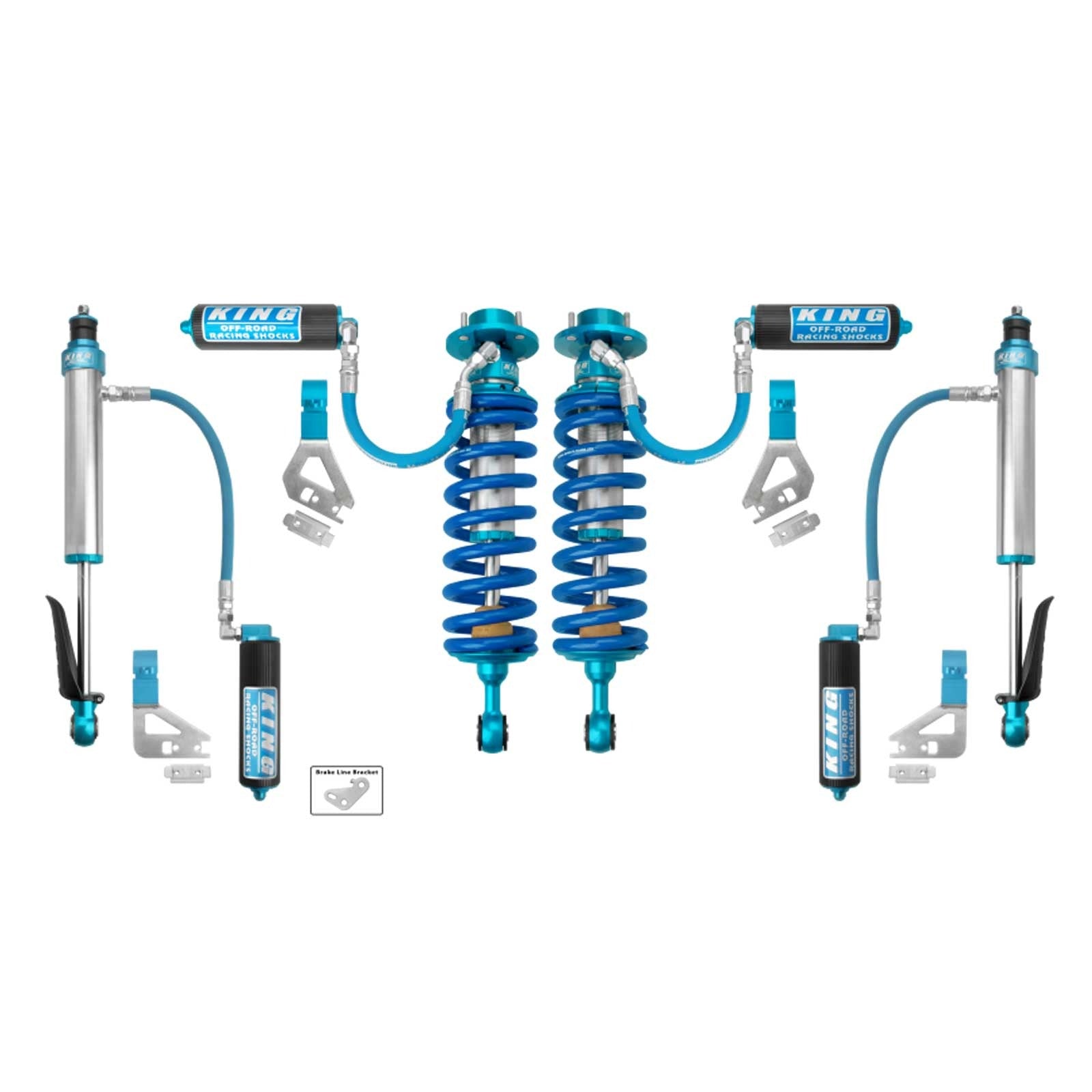 King Shocks 2.5 Performance Coilovers w/ Adjustable Remote Reservoir + Rear Adj Reservoir Shocks Set for 2022-2024 Toyota Tundra 4WD w/0-2.5" lift