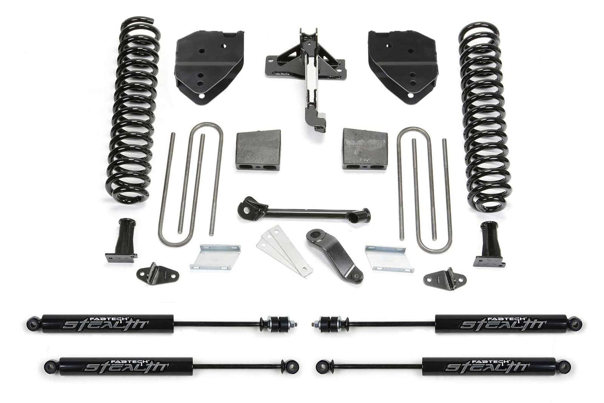 Fabtech 4" Basic System w/Stealth Shocks Kit for 2017-2024 Ford F350 Super Duty 4WD w/4" lift