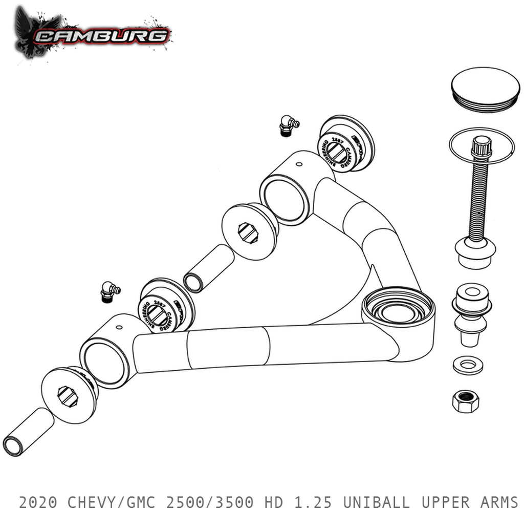 1.25" Performance Uniball Upper Arms (w/ covers)