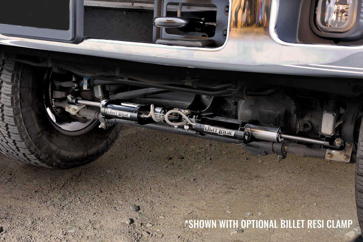 Fabtech Dual Steering Stabilizer System Opposing Style w/Dirt Logic 2.25 Reservoir Shocks Kit for 2017-2024 Ford F350 Super Duty 4WD