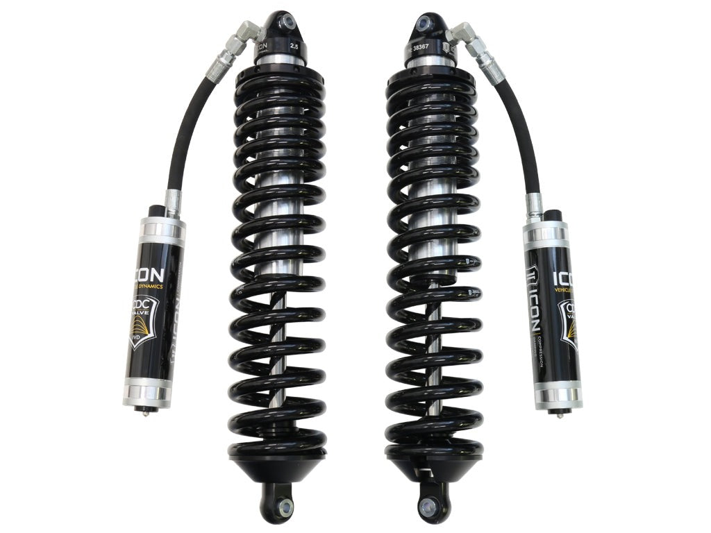 Icon 2.5 Remote Reservoir Coilovers CDCV Front Pair for 2005-2016 Ford F350 Super Duty 4WD w/7-9" lift