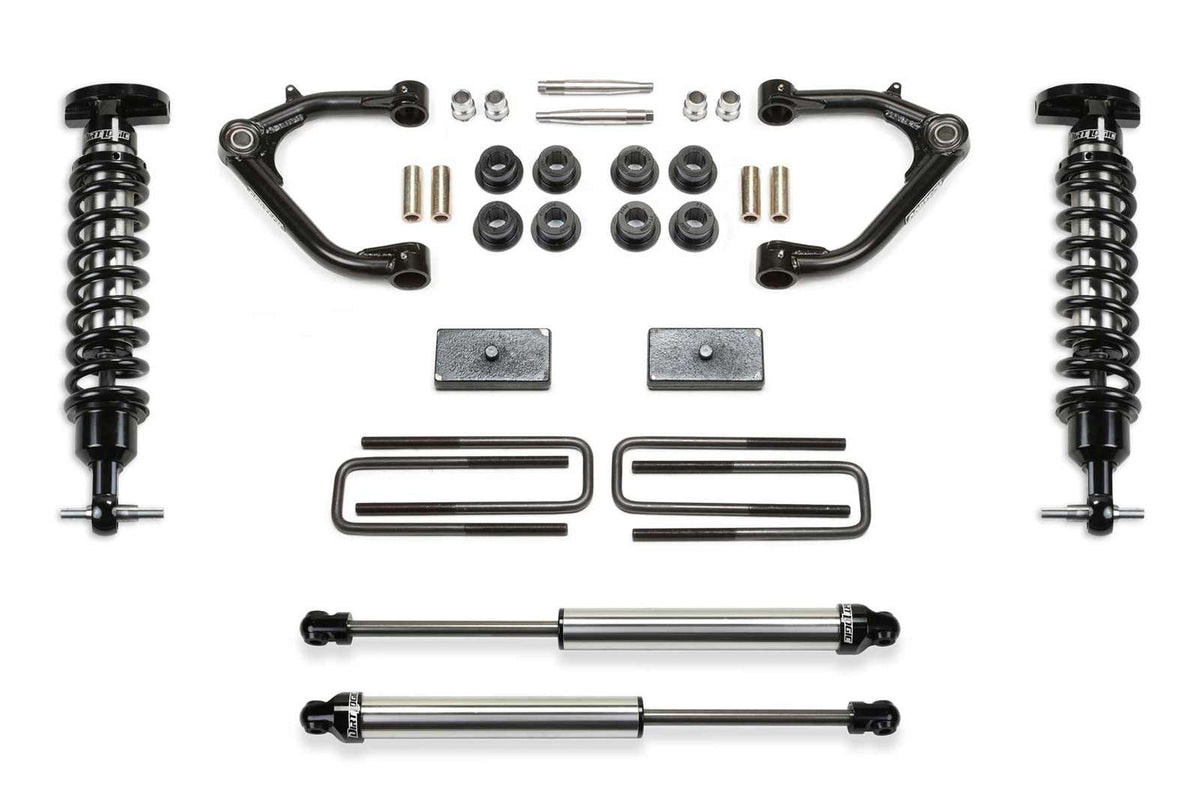 Fabtech 3" Uniball UCA Lift Kit w/Front Dirt Logic 2.5 Coilovers & Rear 2.25 Shocks for 2019-2024 Chevrolet Silverado 1500 4WD w/3" lift