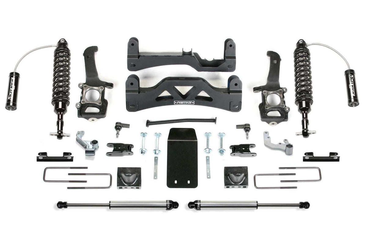 Fabtech 6" Performance System Gen 2 w/Front Dirt Logic 2.5 Coilovers w/Reservoir & Rear 2.25 Shocks Kit for 2009-2014 Ford F150 4WD w/6" lift