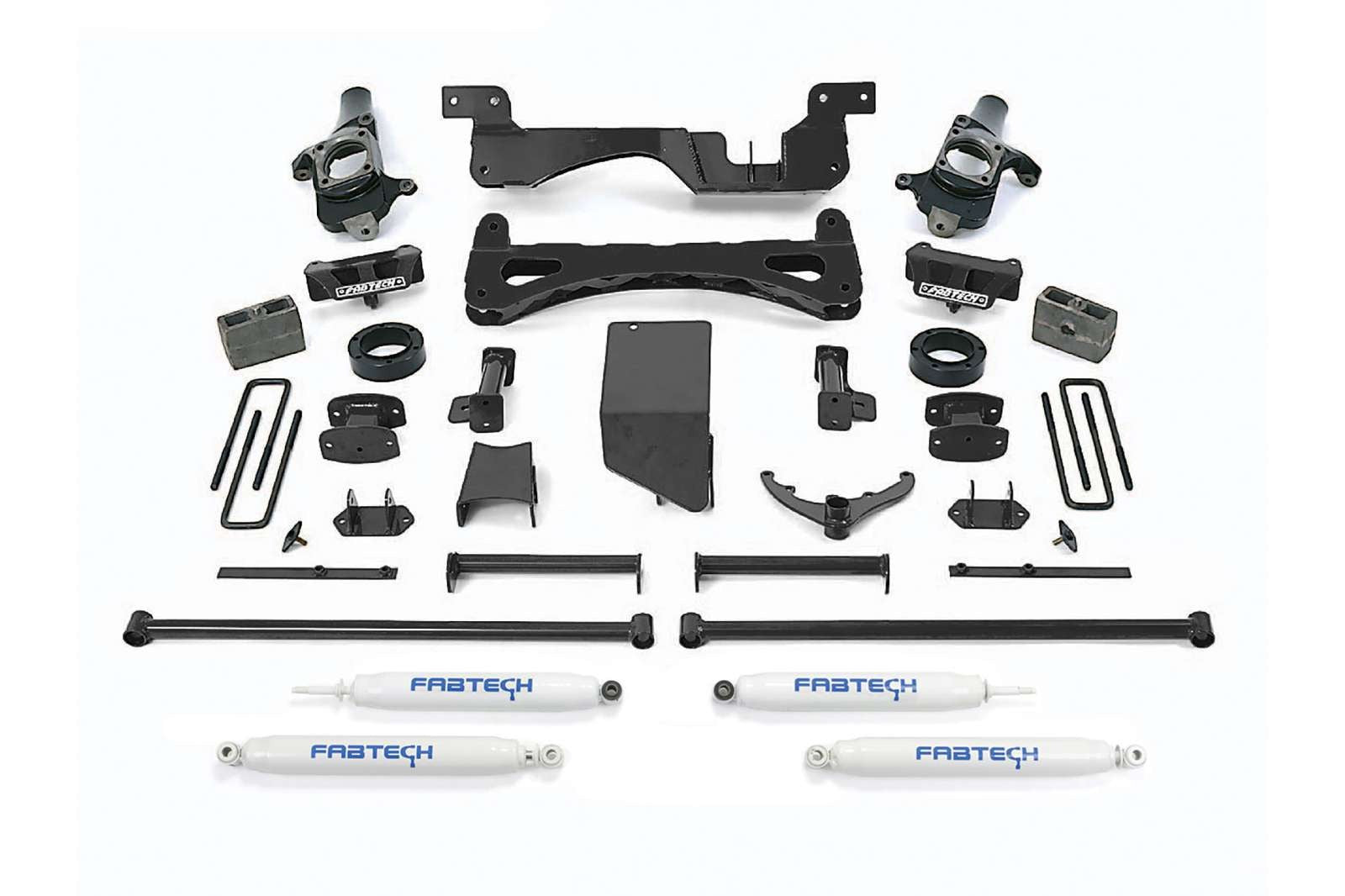 Fabtech 6" Performance System w/Performance Shocks Kit for 2007-2010 GMC Sierra 3500 HD 4WD RWD w/6" lift