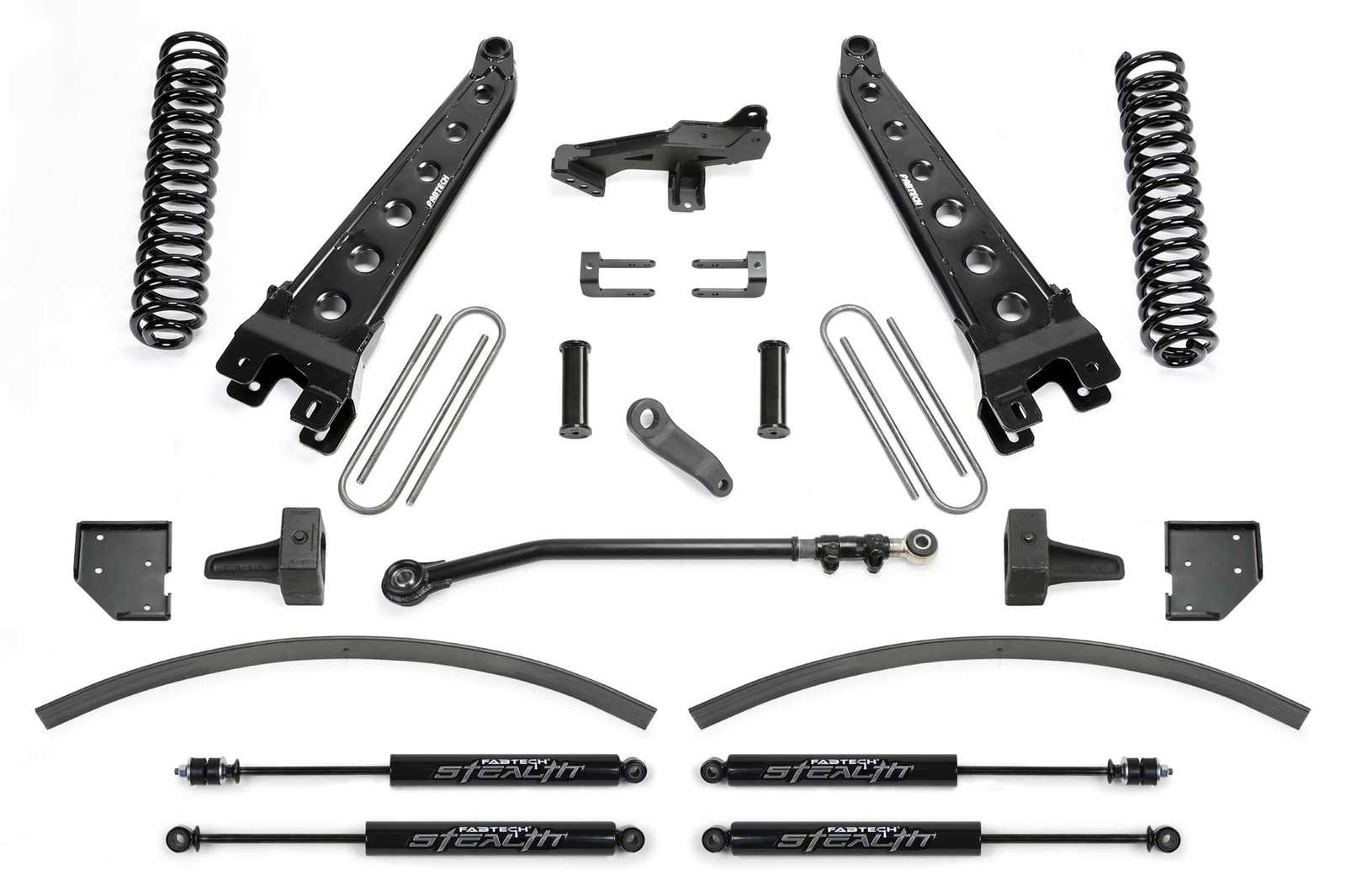 Fabtech 8" Radius Arm System w/Stealth Shocks Kit for 2017-2024 Ford F350 Super Duty 4WD w/8.0" lift