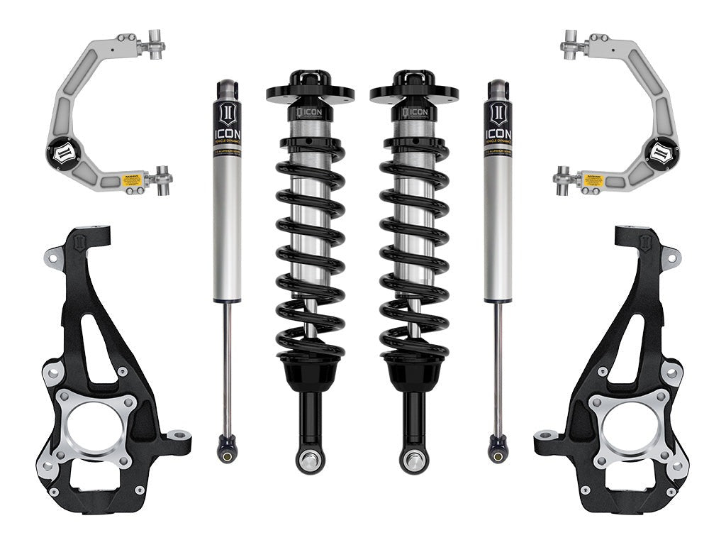 Icon 3.5-4.5" Stage 1 Suspension System w/Billet UCA Kit 2021-2026 Ford F-150 4WD