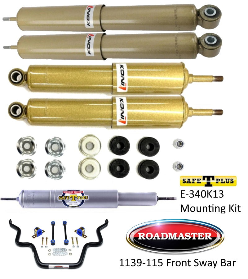 KONI FSD 4 RV Shock, Safe T Plus Steering Stabilizer, & Sway Bar Kit Ford E350/450 Chassis 92-08