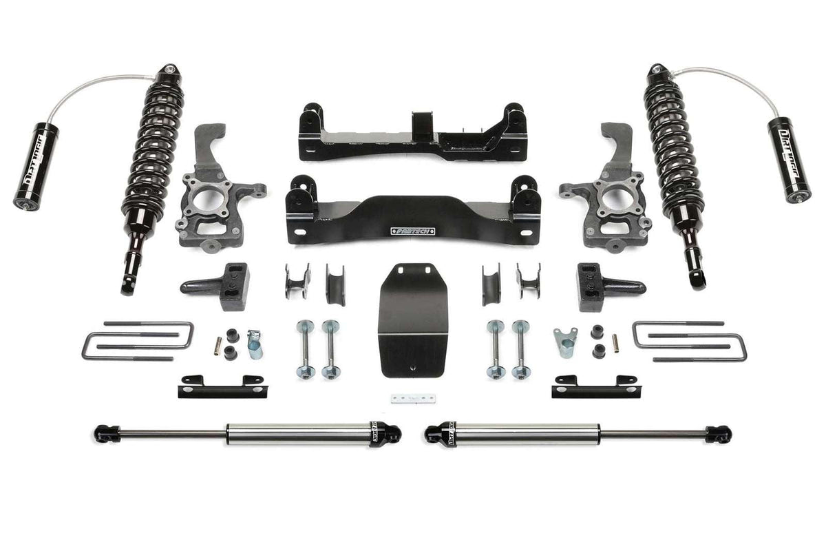 Fabtech 4" Performance System w/Front Dirt Logic 2.5 Coilovers w/Reservoir & Rear 2.25 Shocks Kit for 2009-2014 Ford F150 4WD w/4" lift