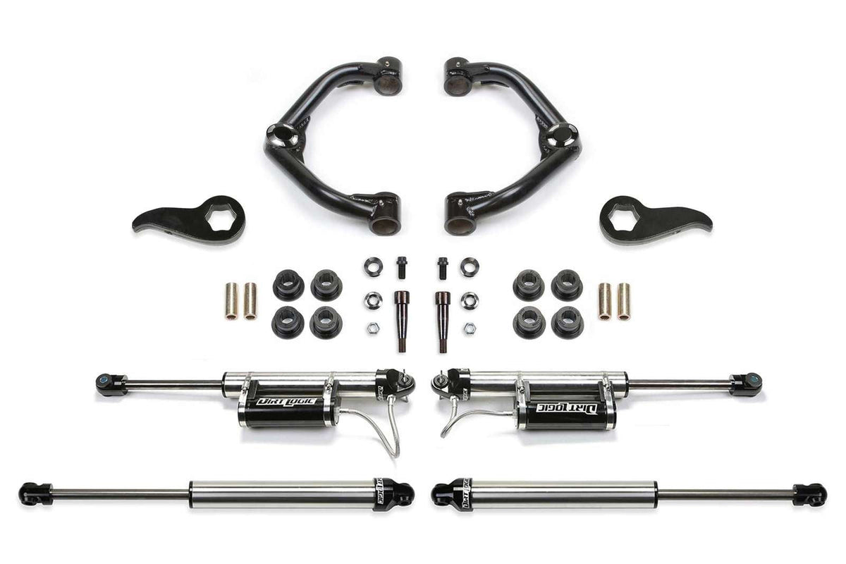 Fabtech 3.5" Uniball UCA Lift Kit w/Dirt Logic 2.25 Shocks w/Reservoir for 2020-2024 Chevrolet Silverado 3500 HD 4WD w/3.5" lift