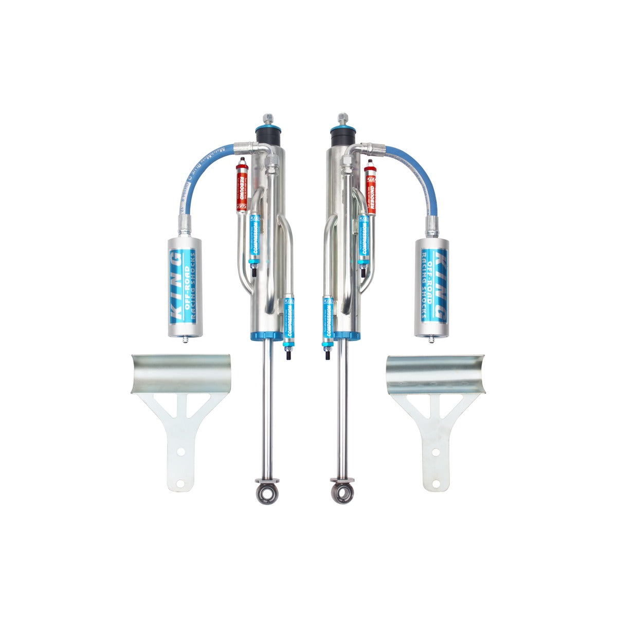 King 25001-341 Front 2.5 Hose Remote Bypass Shock 0-2in Lift (Pair) Jeep Wrangler JK