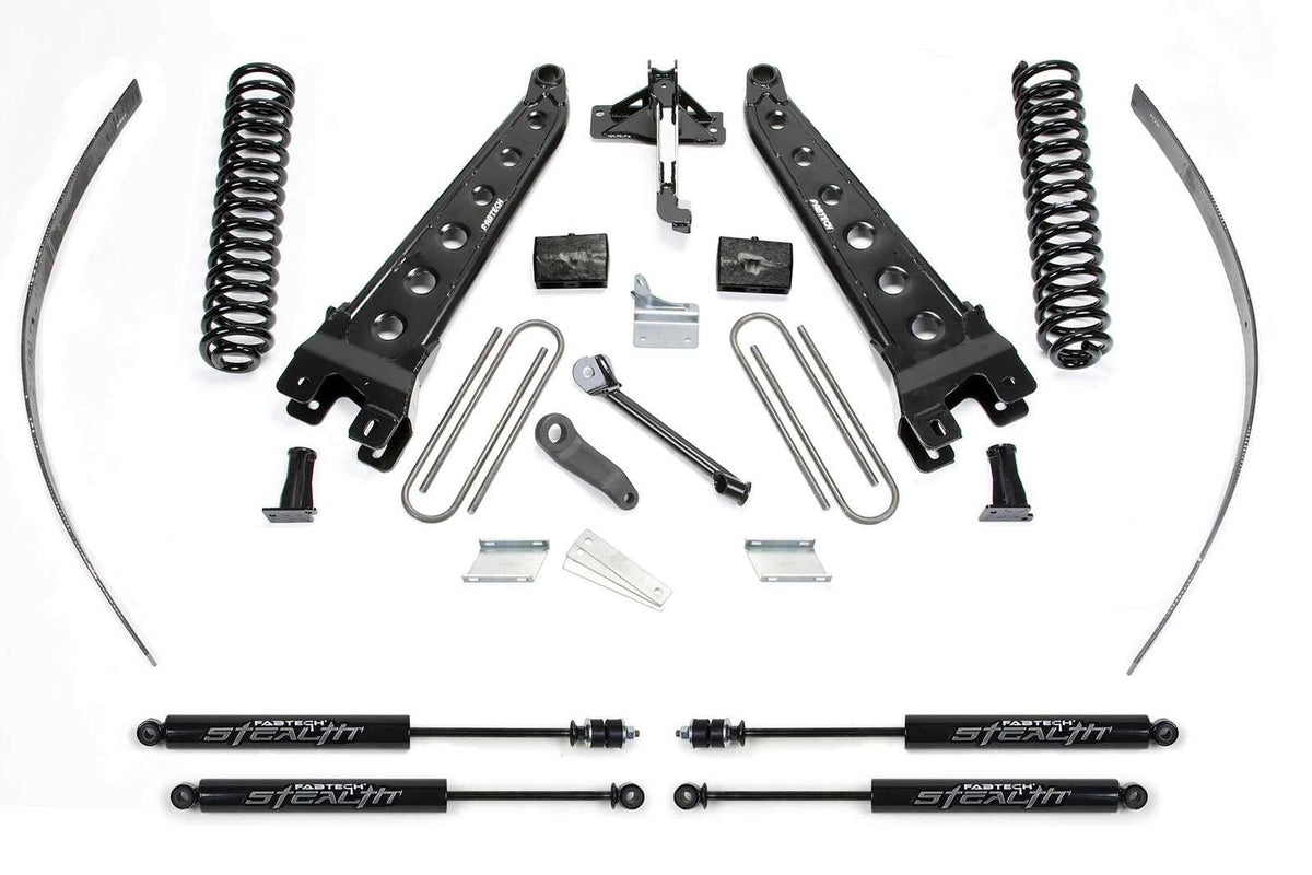 Fabtech 8" Radius Arm System w/Stealth Shocks Kit for 2008-2016 Ford F350 Super Duty 4WD w/8.0" lift w/Overload