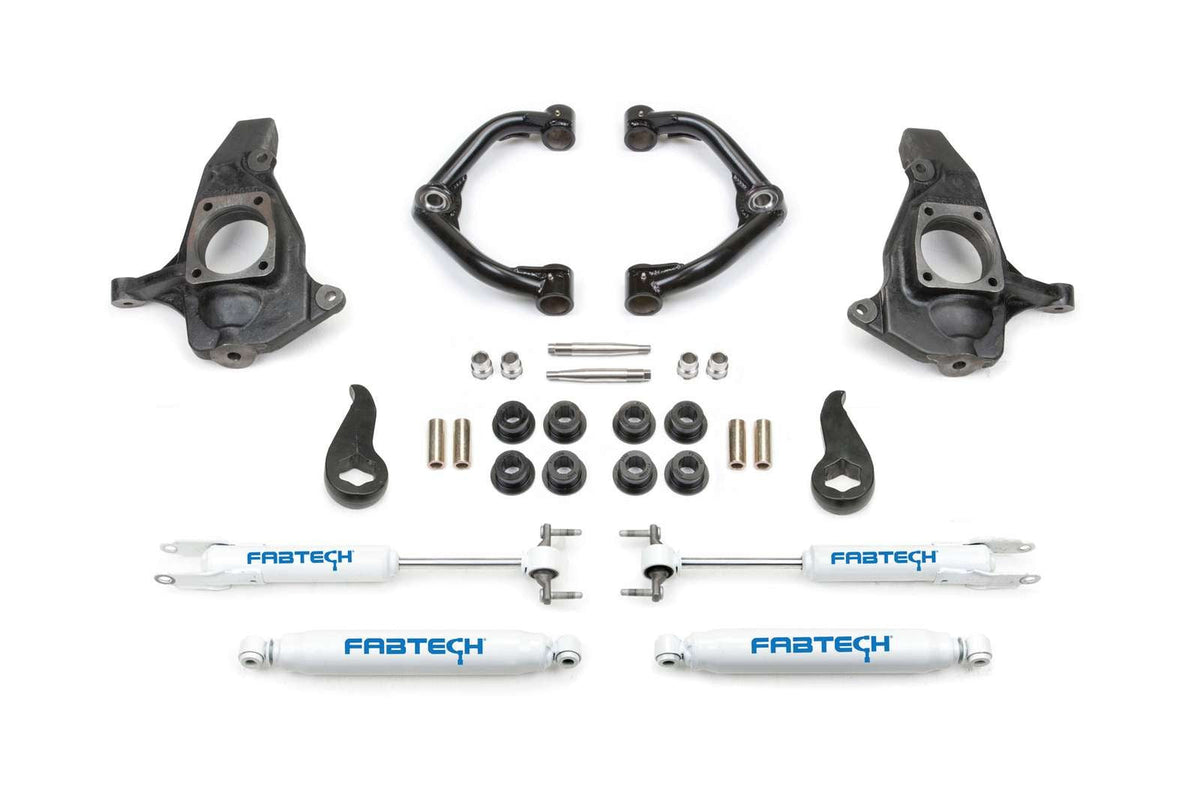 Fabtech 3.5" Uniball UCA Lift Kit w/Performance Shocks for 2011-2019 Chevrolet Silverado 3500 HD 4WD RWD w/3.5" lift