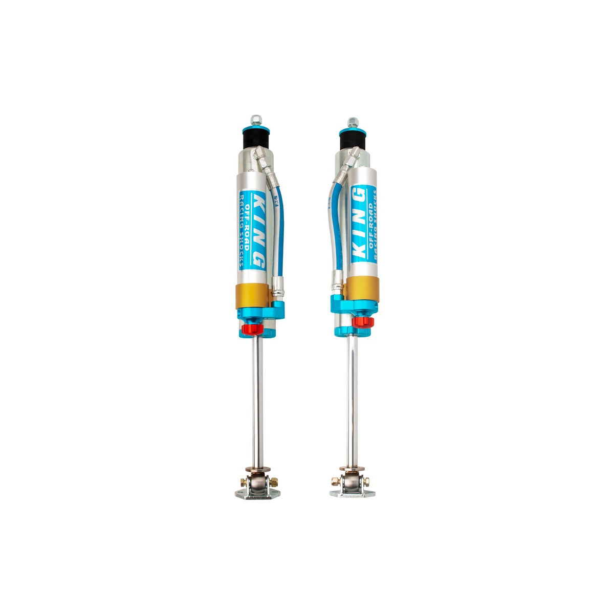 King 25001-286A Front 2.5 Piggyback Hose Res. Shock 6in Lift w/Adjuster (Pair) Jeep Wrangler TJ