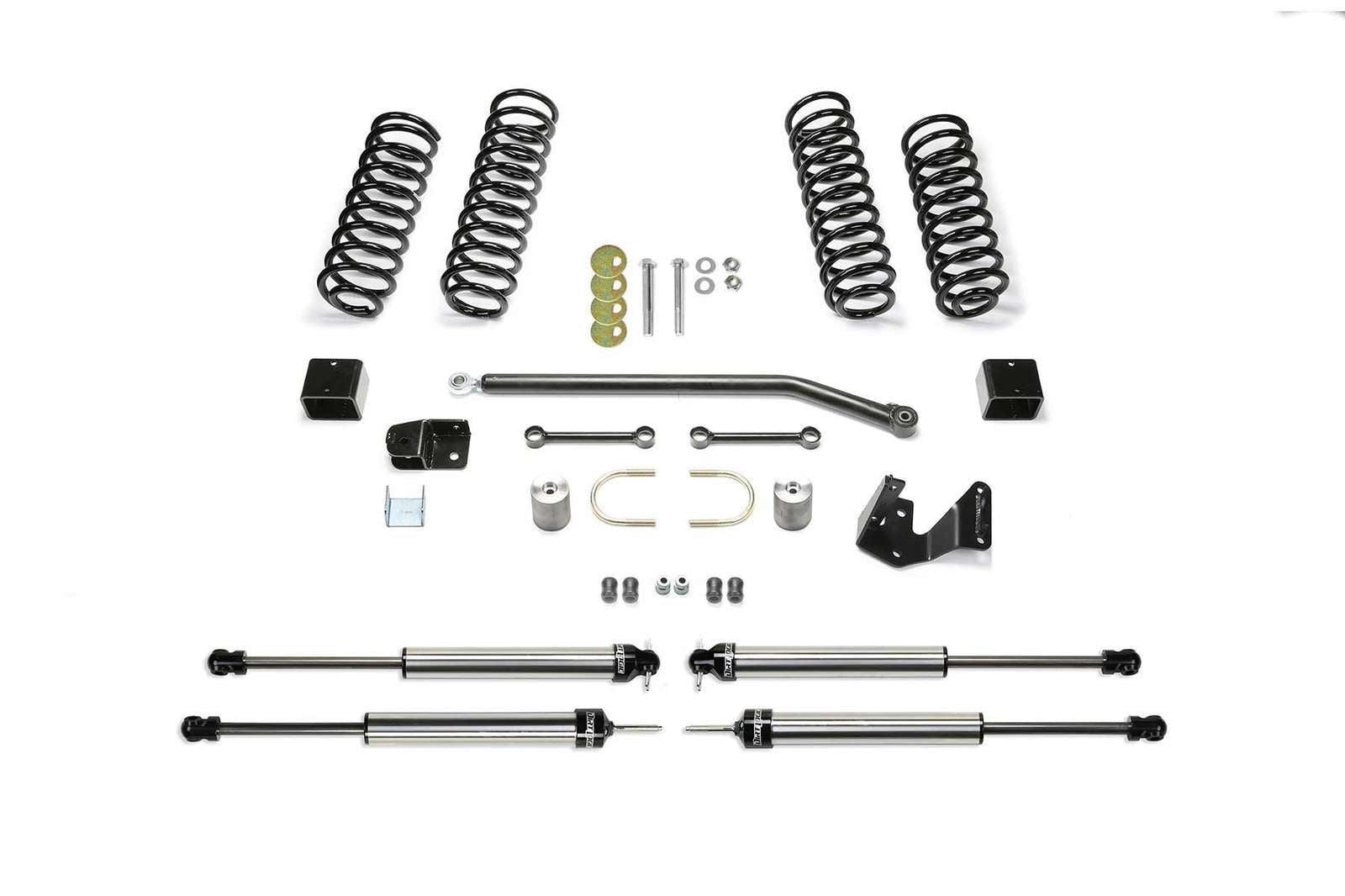 Fabtech 3" Sport 2 System w/Dirt Logic 2.25 Shocks Kit for 2007-2018 Jeep Wrangler JK 4WD w/3" lift