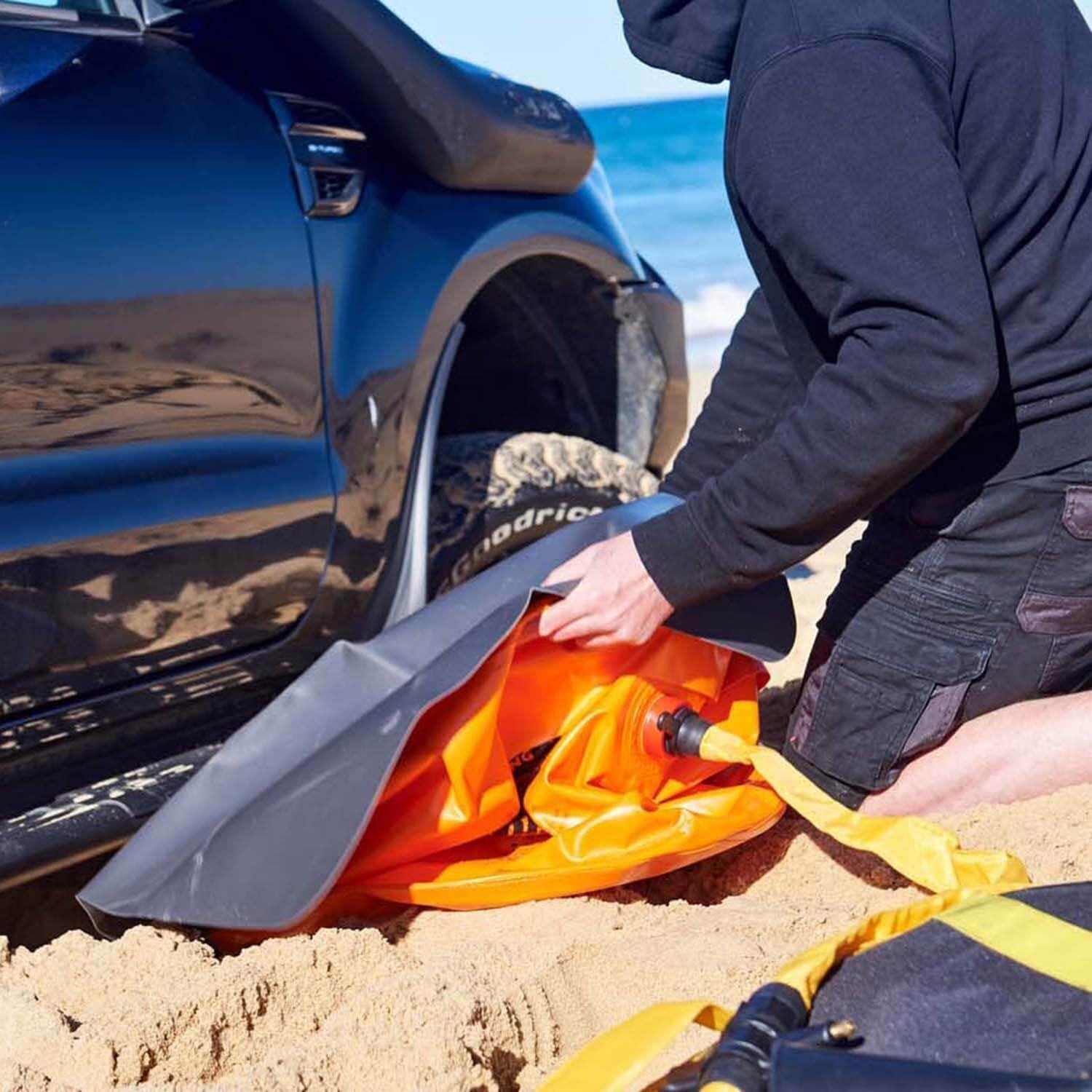 Features Patented Dual Inflation Using Vehicle Exhaust or an Air Compressor