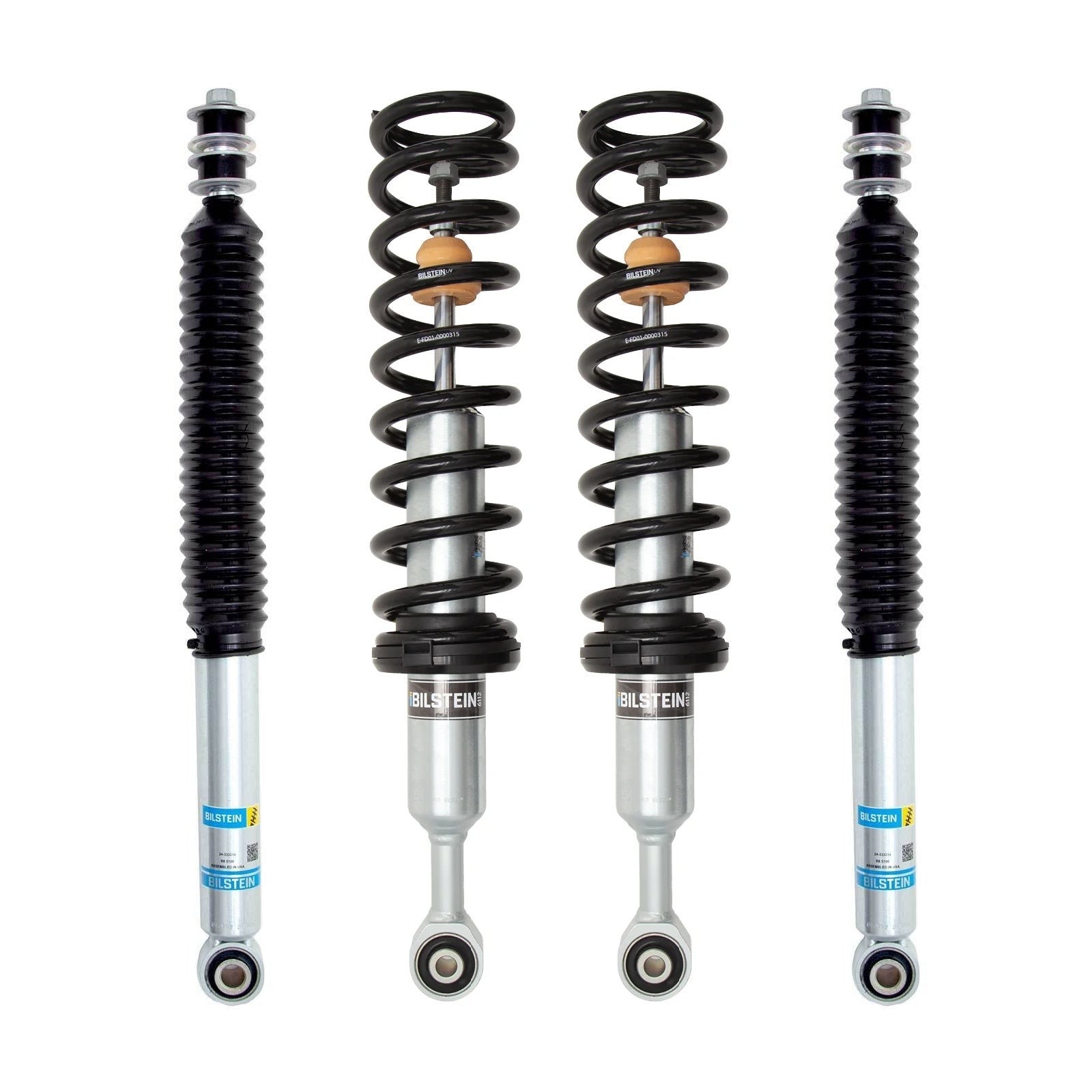 Bilstein 6112 Strut & Spring + Rear 5100 Shocks Set for 2024-2026 Toyota Tacoma 4WD RWD