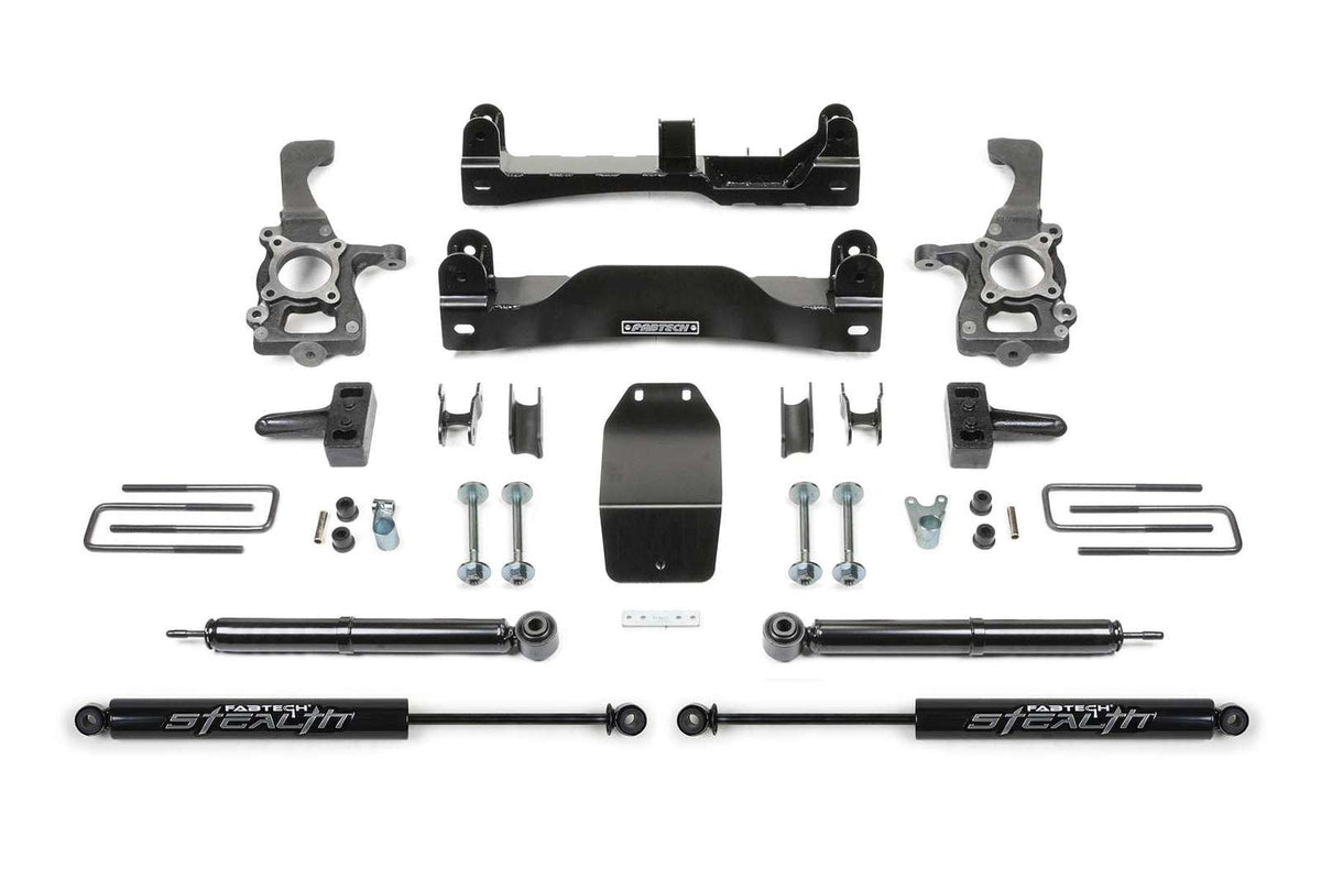 Fabtech 4" Basic System w/Rear Stealth Shocks Kit for 2009-2014 Ford F150 4WD w/4" lift