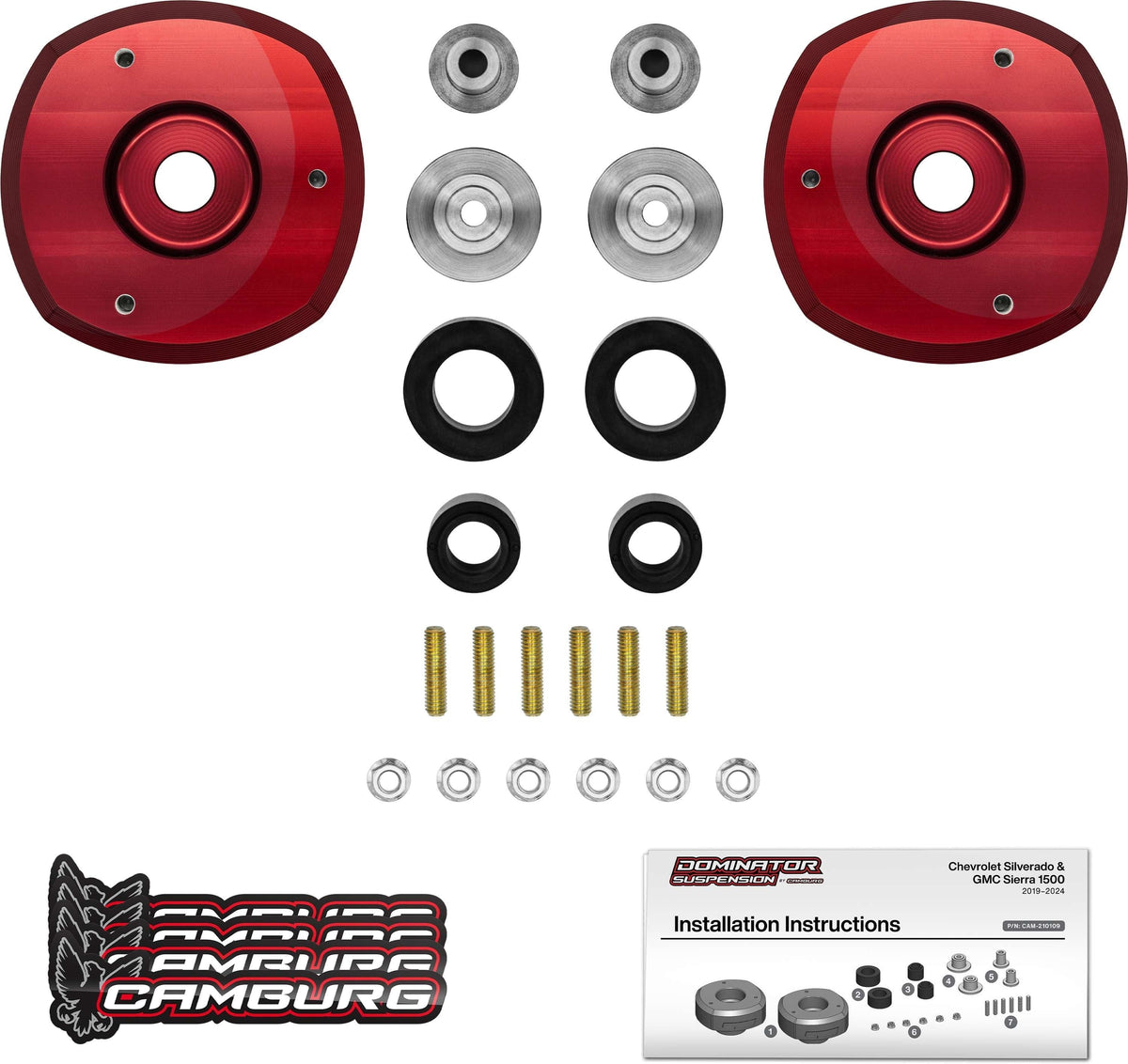 2.00" Front Spring Preload Spacer Kit (Red)