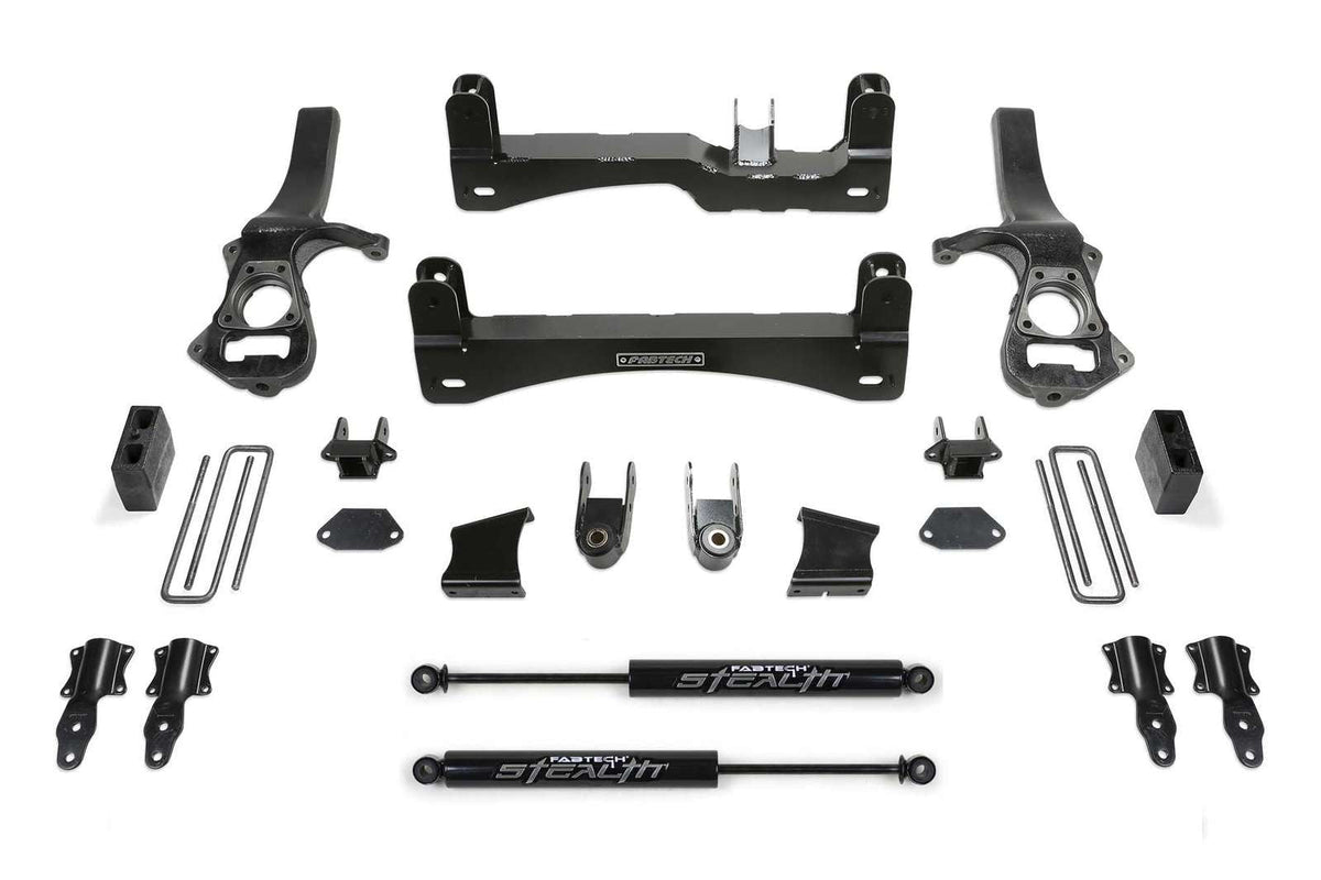 Fabtech 6" Basic System w/Rear Stealth Shocks Kit for 2019-2024 Chevrolet Silverado 1500 RWD w/6" lift