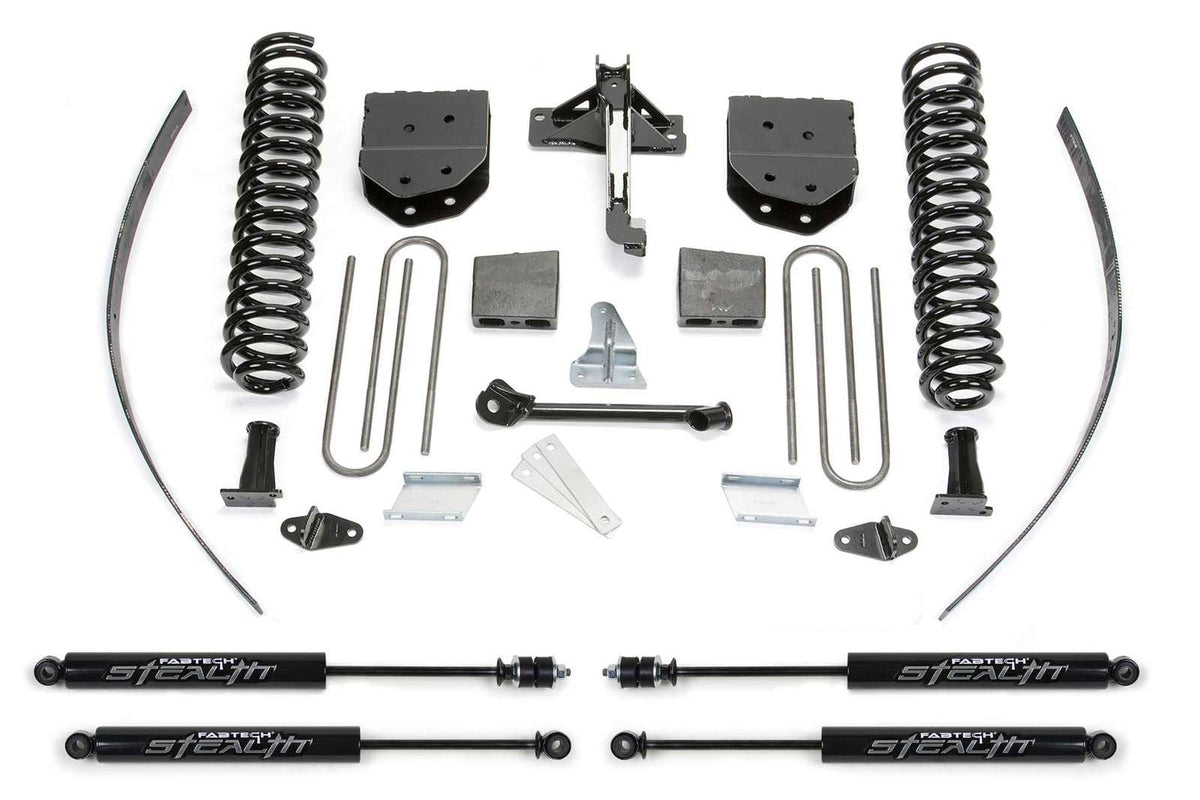 Fabtech 8" Basic System w/Stealth Shocks Kit for 2008-2016 Ford F250 Super Duty 4WD w/8.0" lift w/Overload