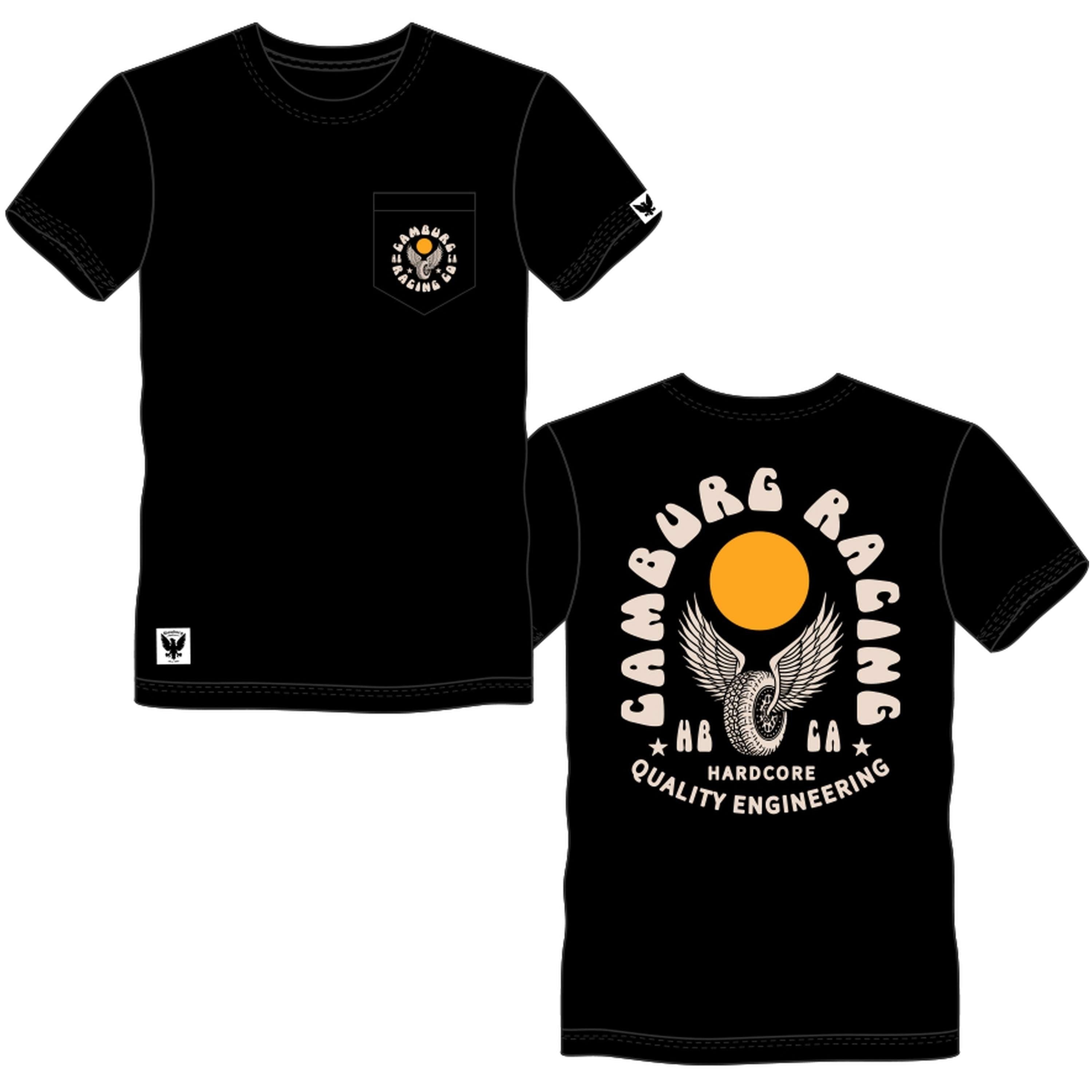Camburg Winged Wheel Size Large Pocket T-shirt - Black