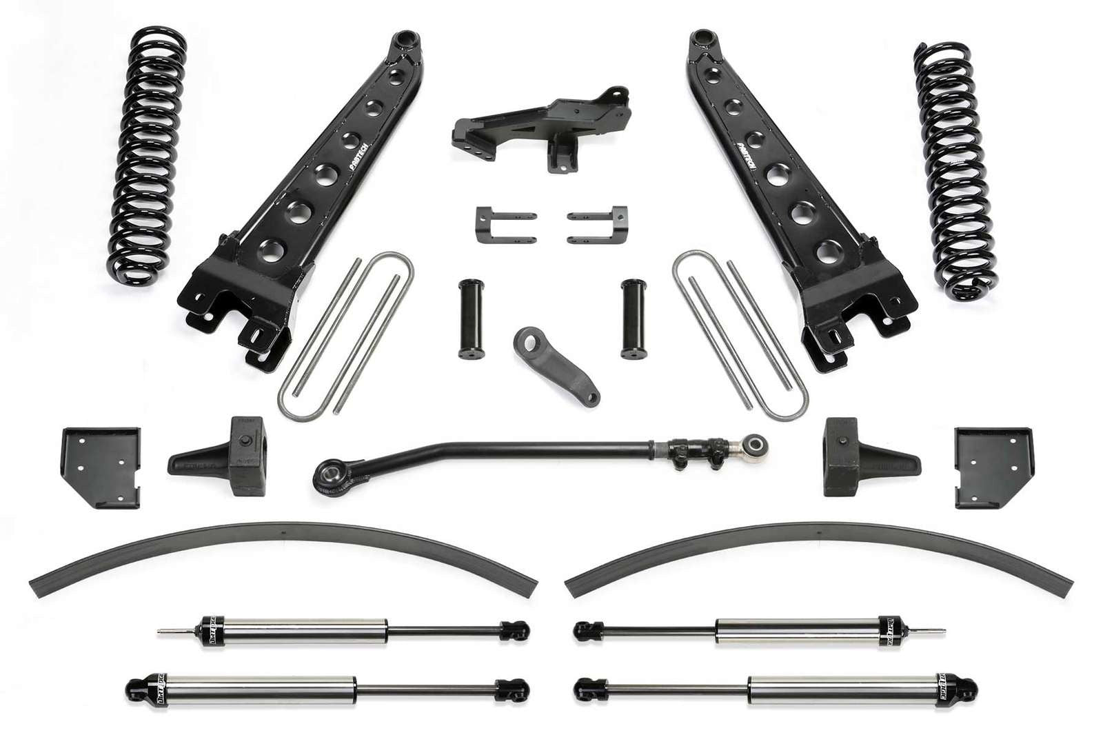 Fabtech 8" Radius Arm System w/Dirt Logic 2.25 Shocks Kit for 2017-2024 Ford F250 Super Duty 4WD w/8.0" lift