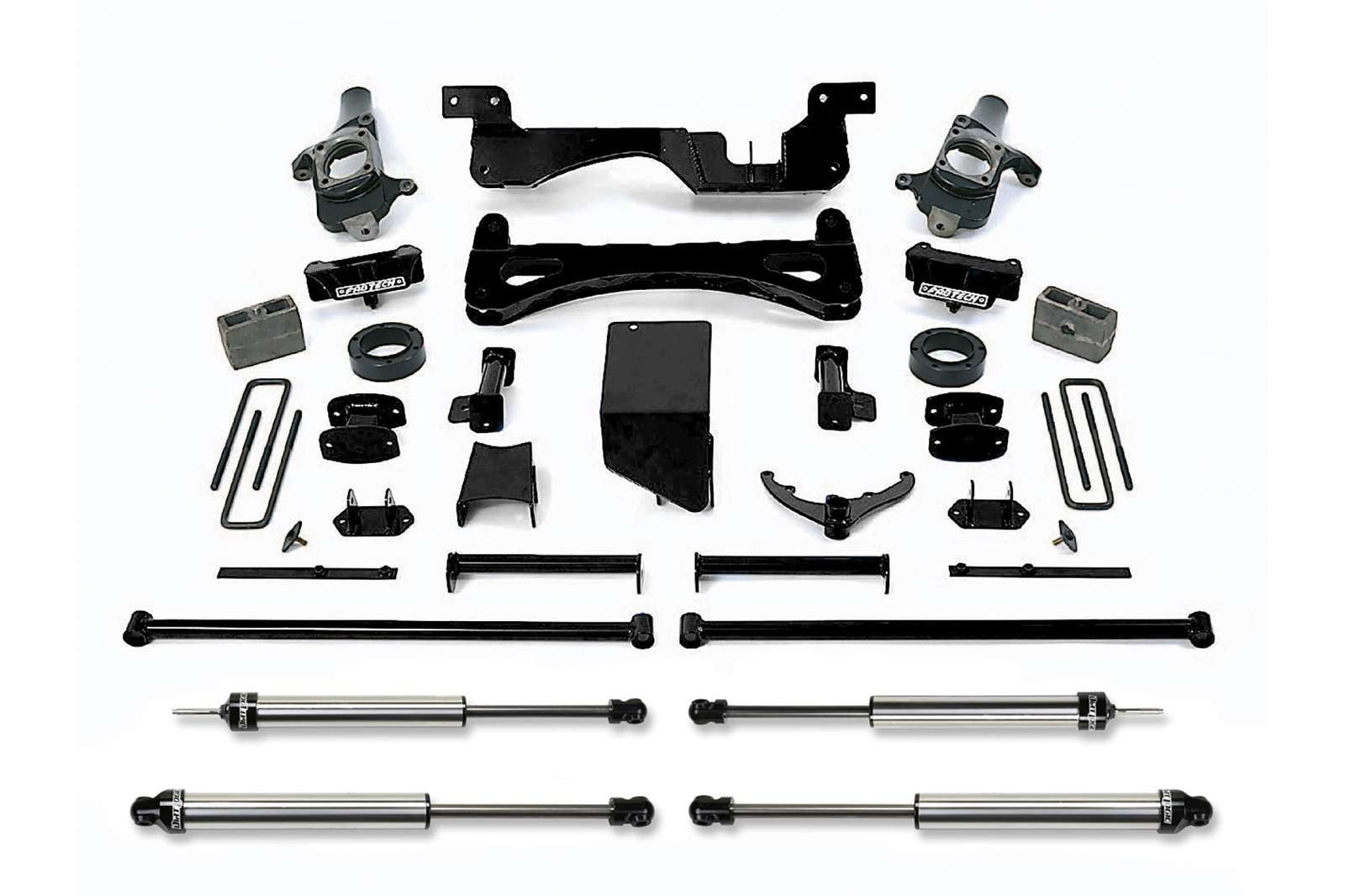 Fabtech 6" Performance System w/Dirt Logic Shocks Kit for 2001-2010 Chevrolet Silverado 2500 HD 4WD RWD w/6" lift