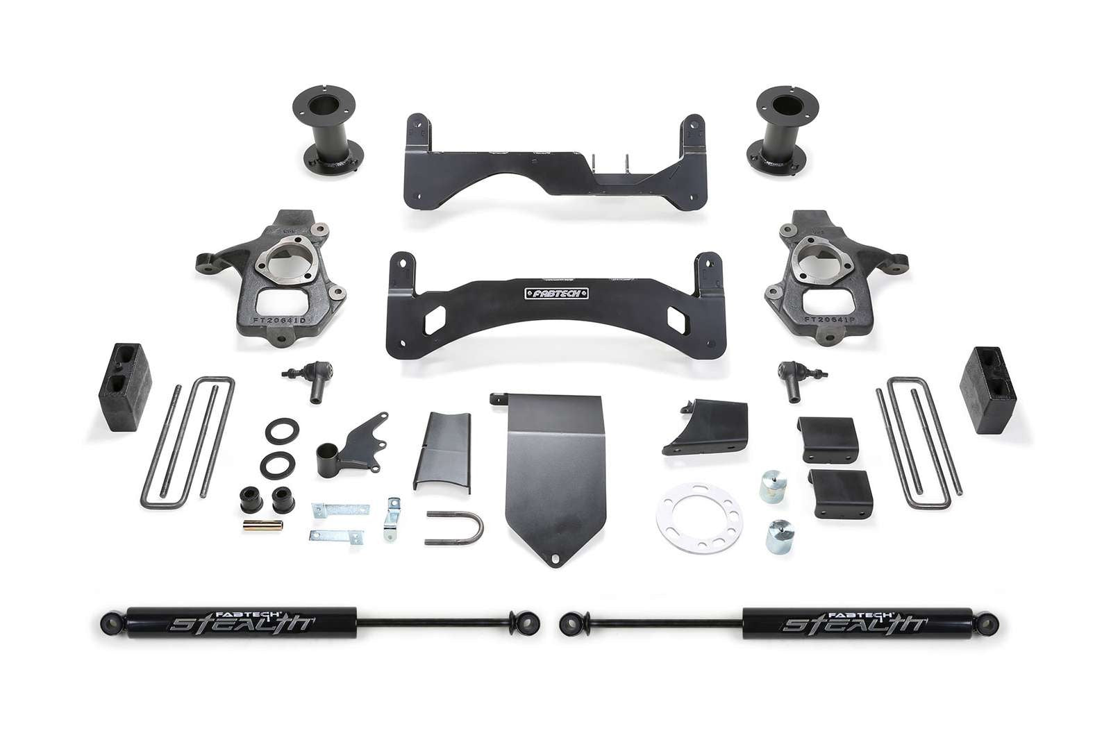 Fabtech 6" Basic System Gen 2 w/Rear Stealth Shocks Kit for 2014-2018 Chevrolet Silverado 1500 4WD RWD w/6" lift