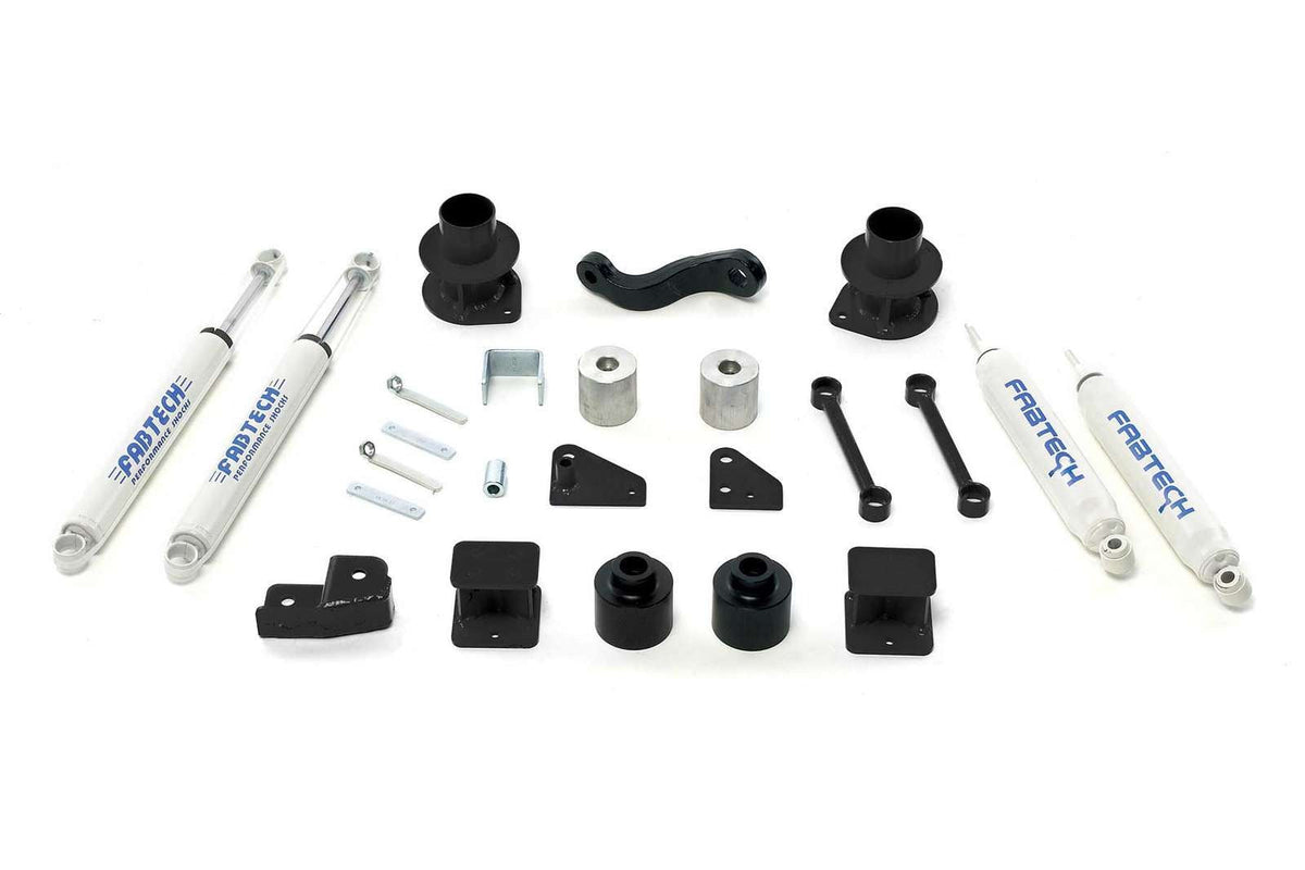 Fabtech 3" Spacer System w/Performance Shocks Kit for 2007-2018 Jeep Wrangler JK 4WD w/3" lift