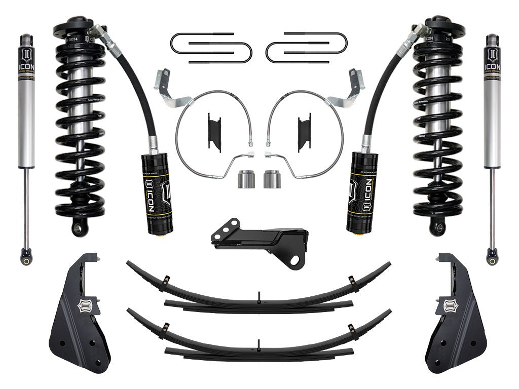 Icon 4-5.5" Stage 1 Coilover Conversion System w/Expansion Packs Kit for 2023-2025 Ford F250 Super Duty Gas Extended Cab Pickup
