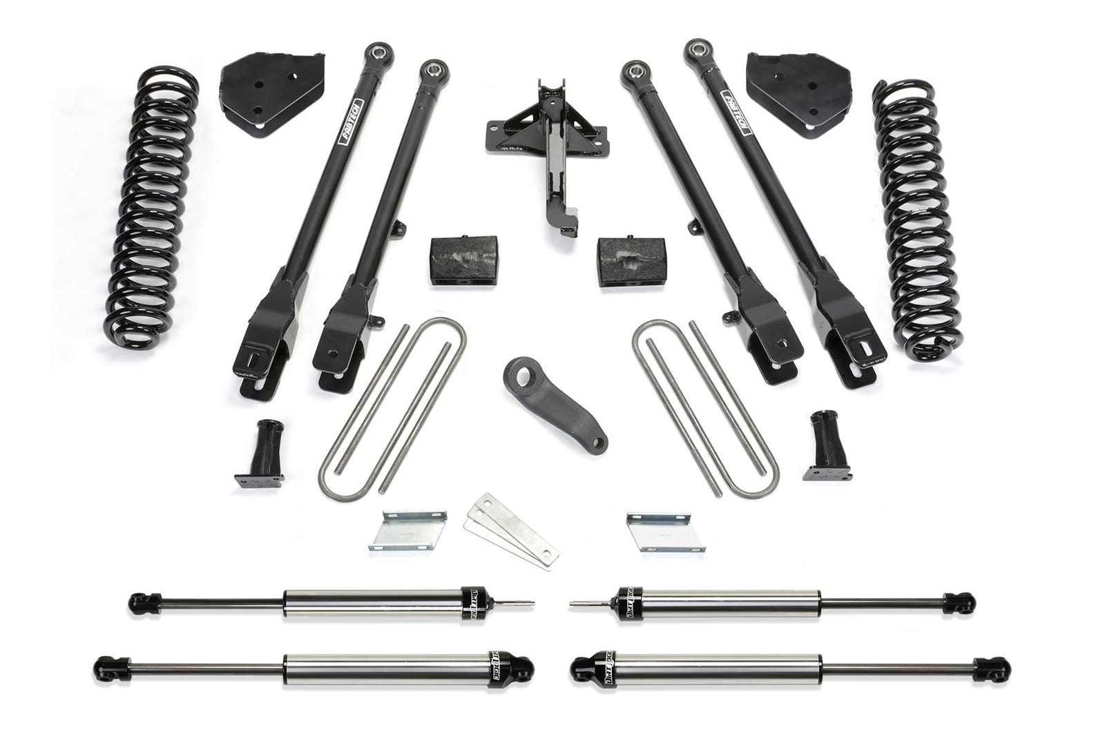 Fabtech 6" 4 Link System w/Dirt Logic Shocks Kit for 2017-2024 Ford F250 Super Duty 4WD w/6" lift