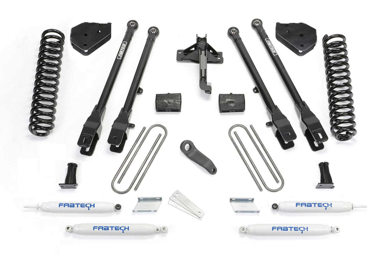 Fabtech 6" 4 Link System w/Performance Shocks Kit for 2017-2024 Ford F350 Super Duty 4WD w/6" lift