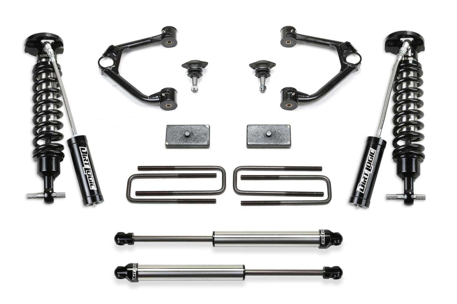 Fabtech 3" Ball Joint UCA Lift Kit w/Front Dirt Logic 2.5 Coilovers w/Reservoir & Rear 2.25 Shocks for 2019-2024 GMC Sierra 1500 4WD w/3" lift