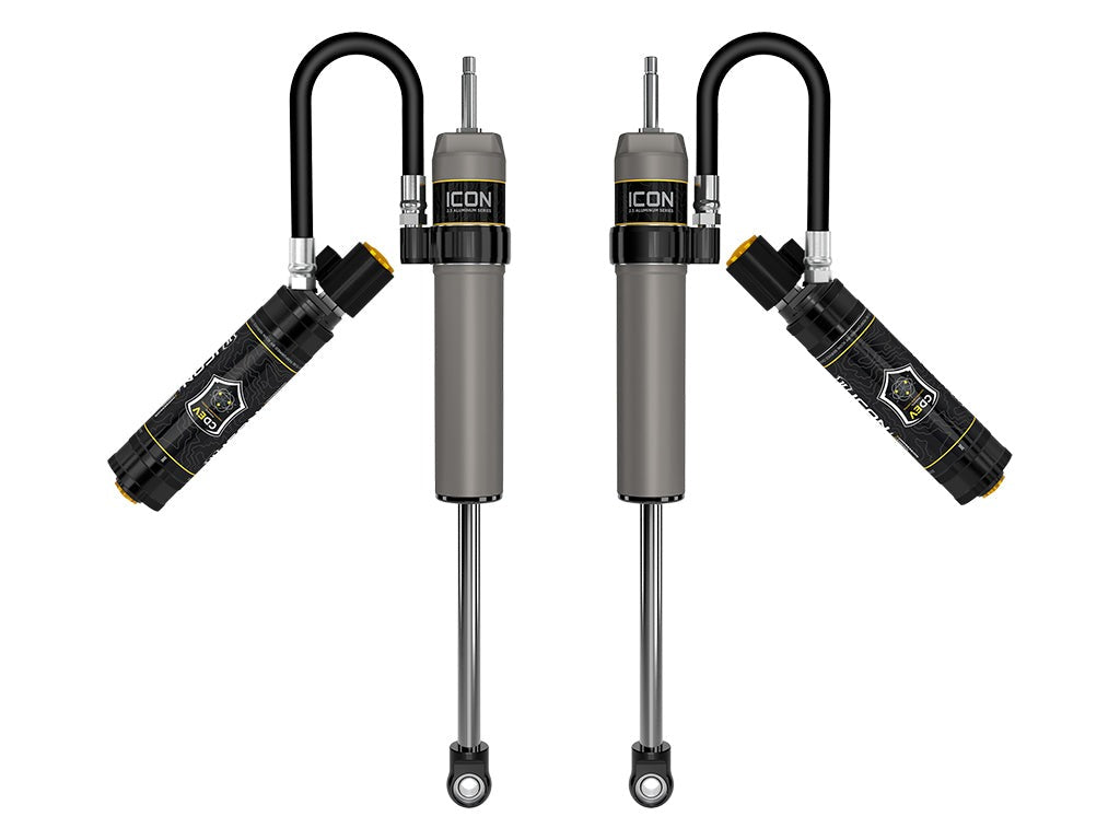 Icon 2.5 Remote Reservoir Shocks Front Pair for 2017-2024 Ford F250 Super Duty 4WD