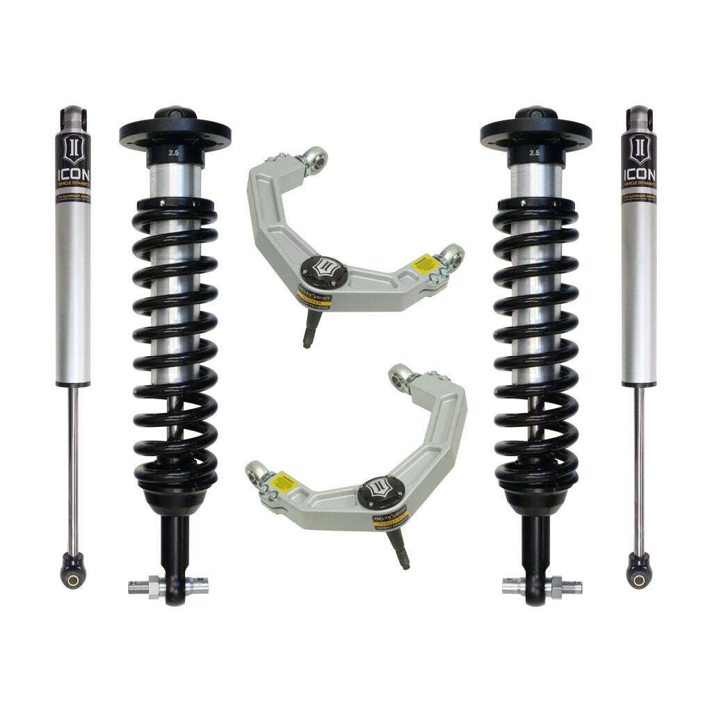 ICON K93082 Stage 2 Suspension System Billet UCA Ford F150 4WD 0-2.63" Lift