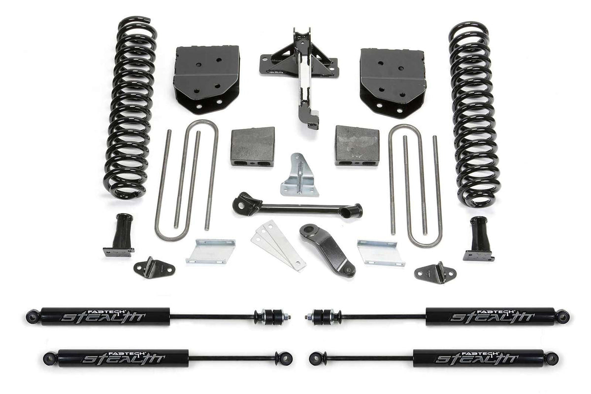 Fabtech 6" Basic System w/Stealth Shocks Kit for 2008-2016 Ford F250 Super Duty 4WD w/6" lift