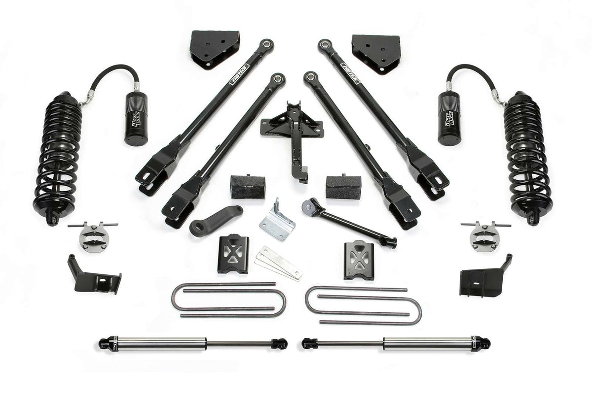 Fabtech 6" 4 Link System w/Front Dirt Logic 4.0 Coilovers w/Reservoir & Rear 2.25 Shocks Kit for 2008-2016 Ford F350 Super Duty 4WD w/6" lift