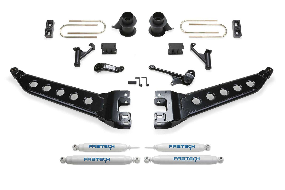 Fabtech 5" Radius Arm System w/Coil Spacers & Performance Shocks Kit for 2010-2018 Ram 3500 4WD w/5" lift