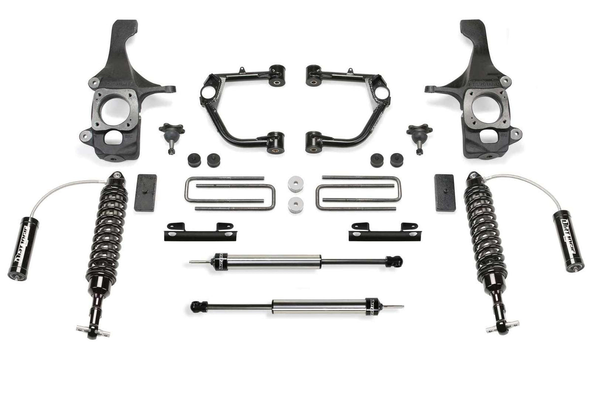 Fabtech 4" Budget UCA System w/Front Dirt Logic 2.5 Coilovers w/Reservoir & Rear 2.25 Shocks Kit for 2007-2021 Toyota Tundra 4WD RWD w/4" lift