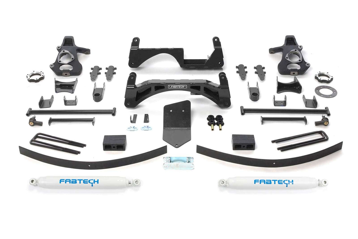 Fabtech 6" Basic System w/Rear Performance Shocks Kit for 2007-2013 GMC Sierra 1500 4WD w/6" lift