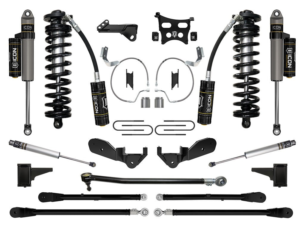 Icon 4-5.5" Stage 6 Coilover Conversion System Kit for 2023-2024 Ford F250 Super Duty Gas Extended Cab Pickup