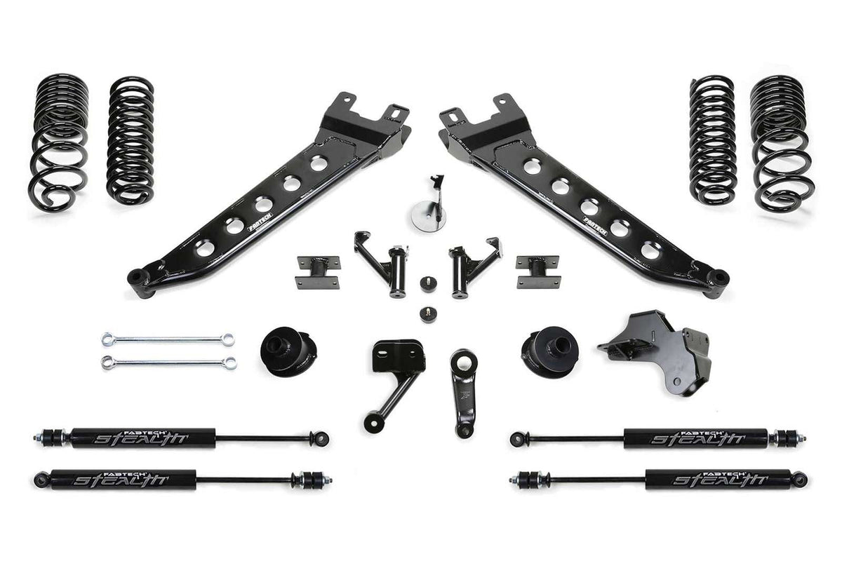 Fabtech 5" Radius Arm Lift Kit w/Coil Springs & Stealth Shocks for 2019-2024 Ram 2500 4WD w/5" lift