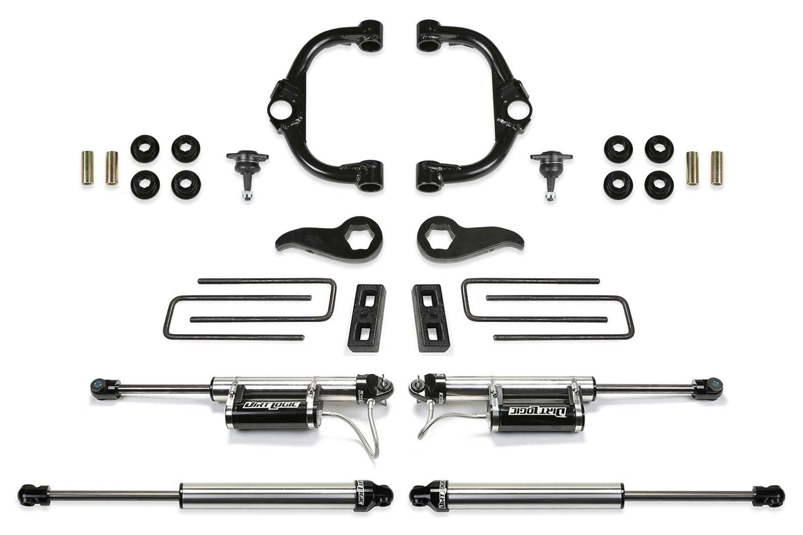 Fabtech 3.5" Ball Joint UCA Lift Kit w/Dirt Logic 2.25 Reservoir Shocks for 2020-2024 GMC Sierra 3500 HD 4WD w/3.5" lift
