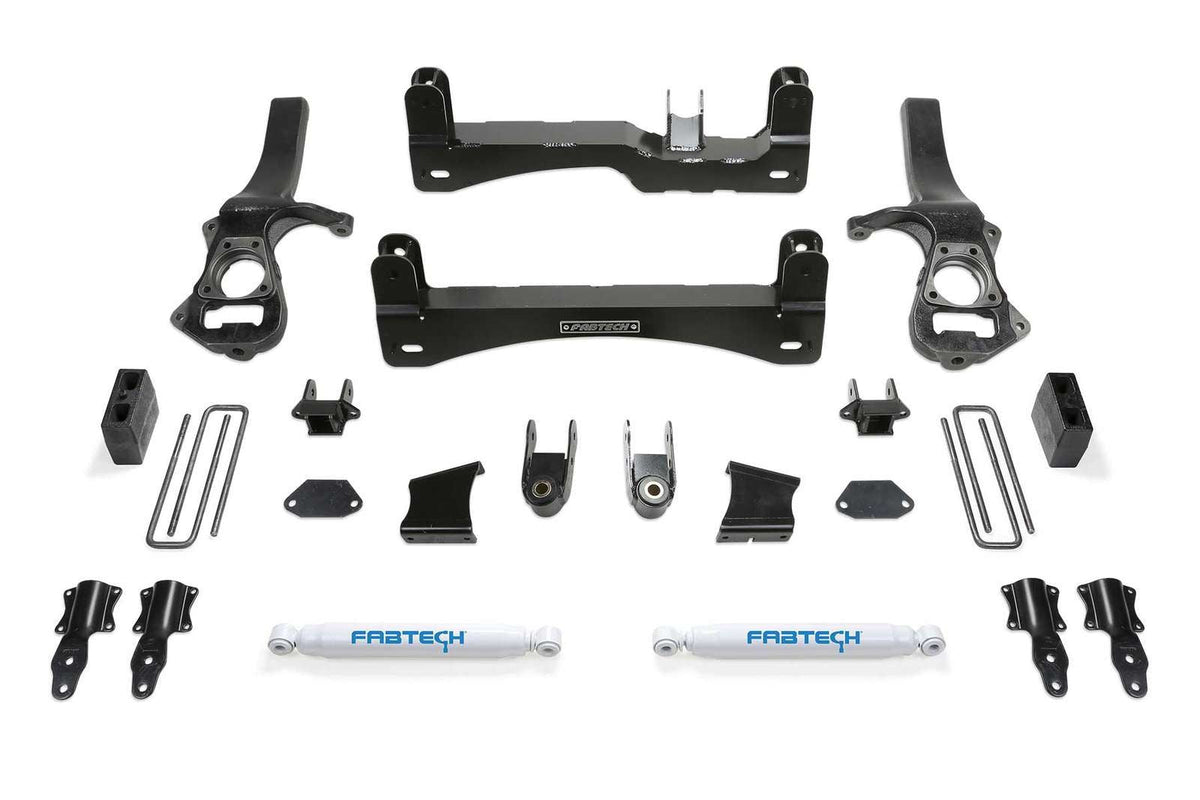 Fabtech 6" Basic System w/Rear Performance Shocks Kit for 2019-2024 Chevrolet Silverado 1500 RWD w/6" lift